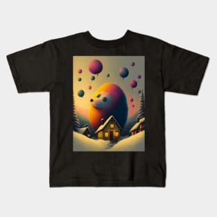 Christmas hedgehog with balloons Kids T-Shirt